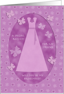 Purple Butterfly & Lace Friend Bridesmaid card