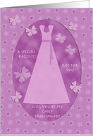 Purple Butterfly & Lace Chief Bridesmaid card