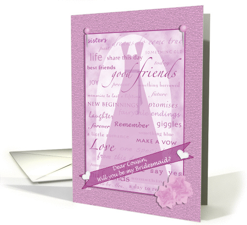 Wedding Scrapbook Cousin Bridesmaid card (374217)