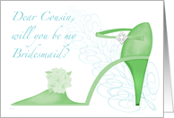 Green Shoe Cousin Bridesmaid card