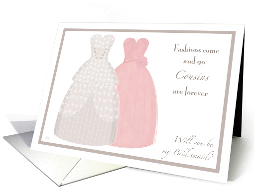 Two Gowns Bridesmaid Cousin card (376146)