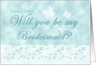 Aqua Butterfly Cousin Bridesmaid card