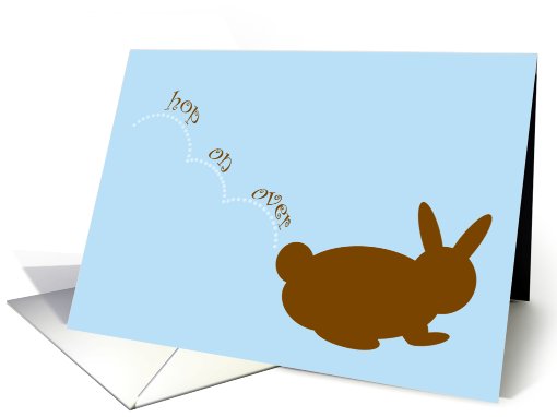 Easter Brunch Invitation Chocolate Bunny Hop on Over card (377197)