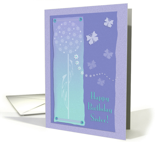 Milkweed & Butterflies Sister Birthday card (377511)