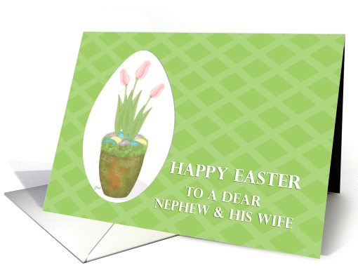 Tulip & Easter Eggs Nephew & Wife card (377815)