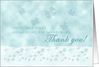 Aqua Butterfly Wedding Help Thank You card