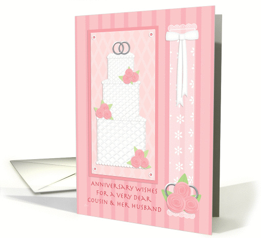 Cabbage Rose Anniversary Cousin & Her Husband card (381681)