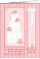 Cabbage Rose Anniversary Grandparents card