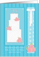 25th Anniversary in Blue Nephew & Wife card