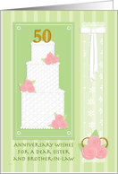 50th Anniversary in Green for Sister & Brother-in-Law card