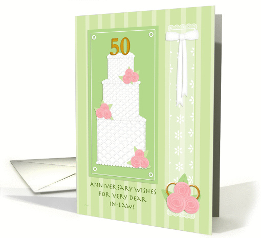 50th Anniversary in Green for In-Laws card (382643)