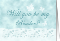 Aqua Butterfly Wedding Reader card