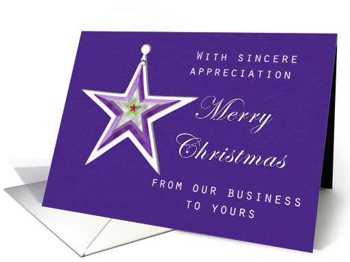 Tin Star Merry Christmas For Business card (383898)