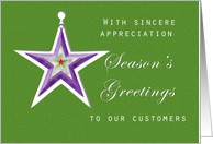 Tin Star Season’s Greetings for Customers card