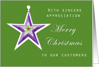 Tin Star Merry Christmas for Customers card