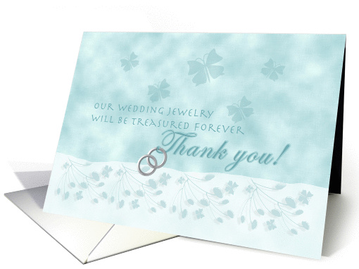 Aqua Butterfly Jewelry Thank You card (383919)