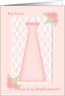 Pink Rose Garden Friend Chief Bridesmaid card