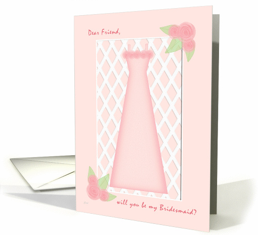 Pink Rose Garden Friend Bridesmaid card (384434)