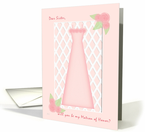 Pink Rose Garden Sister Matron of Honor card (384451)
