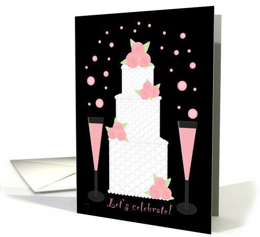 Pink Champagne & Cake Reception Invitation card (384457)