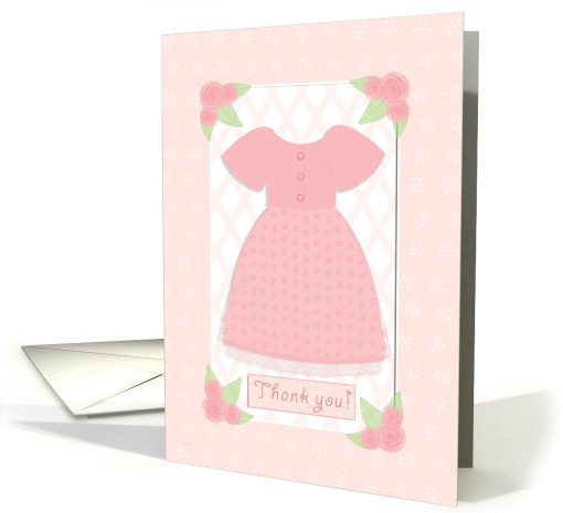 Pink Rose Garden Flower Girl Thank You card (385662)