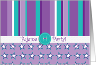 Purple Stripes & Stars Pajama Party card