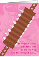 Menstruation Humor: Three Little Words card