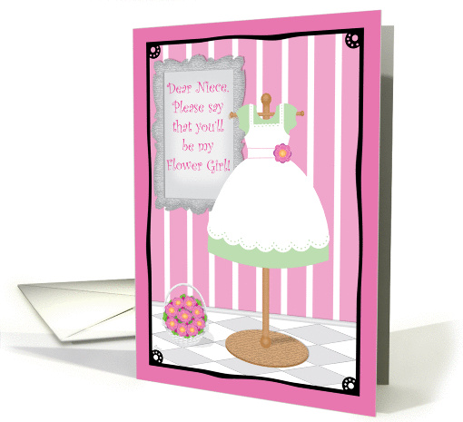 Dress Shop Be My Flower Girl Niece card (389960)