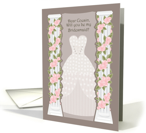 Rose Column Cousin Bridesmaid card (391838)