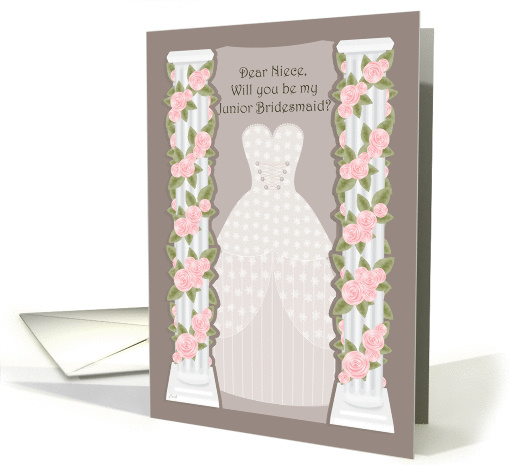 Rose Column Niece Junior Bridesmaid card (391876)