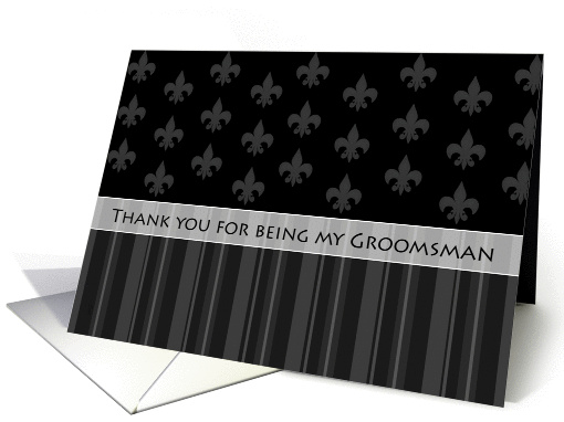 Fleur de Lis Thank You Groomsman card (393471)