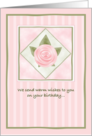 Pink Rose Birthday For Her From Group card