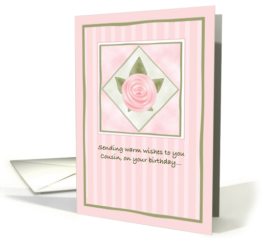 Pink Rose Birthday For Cousin card (393498)