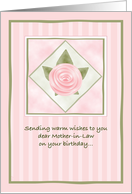 Pink Rose Birthday For Mother-in-Law card