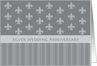 Fleur de Lis Silver Anniversary Party card