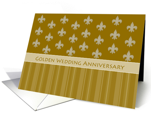 Fleur de Lis Golden Anniversary Party card (393771)