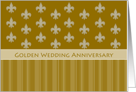 Fleur de Lis Golden Anniversary Party card