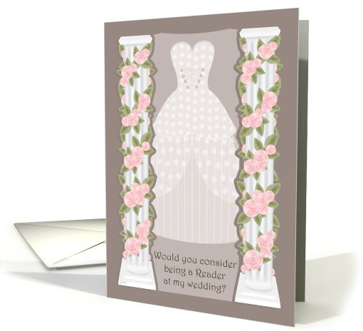 Rose Column Wedding Reader Invite card (398111)