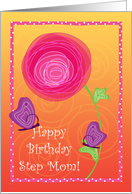 Butterfly Whimsy Brithday Step Mother card