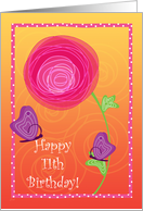 Butterfly Whimsy 11th Birthday card