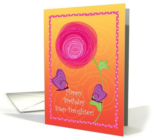 Butterfly Whimsy Birthday Step Daughter card (398651)