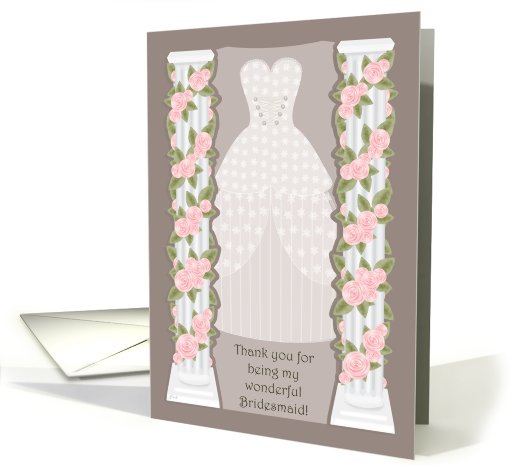 Rose Coulmn Bridesmaid Thank You card (401670)