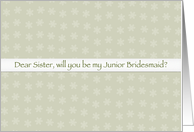 Sage & Lace Sister Junior Bridesmaid card