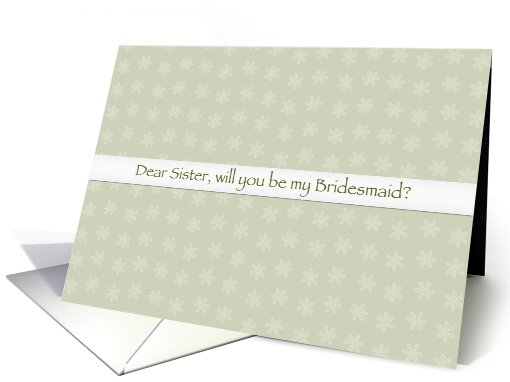 Sage & Lace Sister Bridesmaid card (401784)