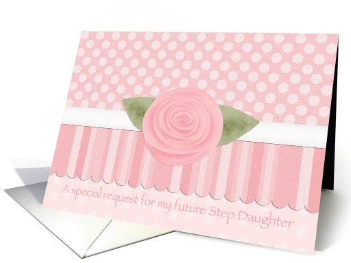 Pink Rose Dots & Stripes Future Step Daughter Flower Girl card