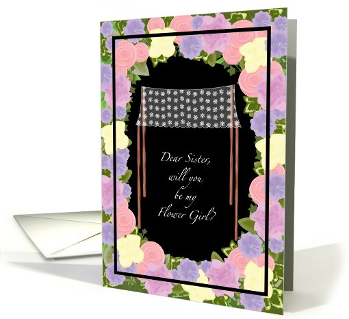 Chuppah Sister Flower Girl card (405907)