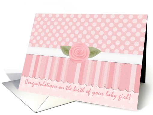 Pink Rose Baby Girl Congratulations card (406130)