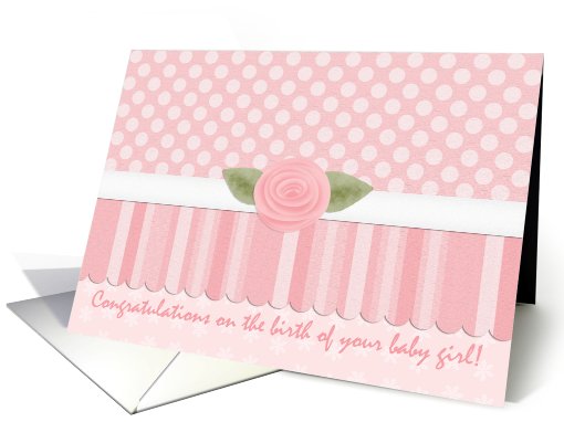 Pink Rose Baby Girl Congratulations card (406130)