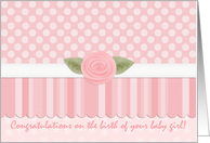 Pink Rose Baby Girl Congratulations card