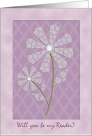 Lavender Lace Flower Wedding Reader card